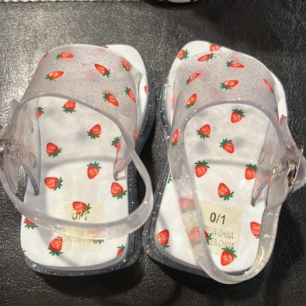 Lot of 3 size 1 shoes Children’s Place Fur Lined Snow Boots Strawberry Sandals